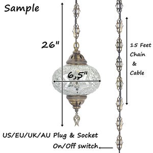 18models türkisch marokkanischen Mosaik Plug in Anhänger Decken Hängeleuchte mit - 15 Fuß Schnur verziert Kette - tragbare dekorative Pendelleuchte