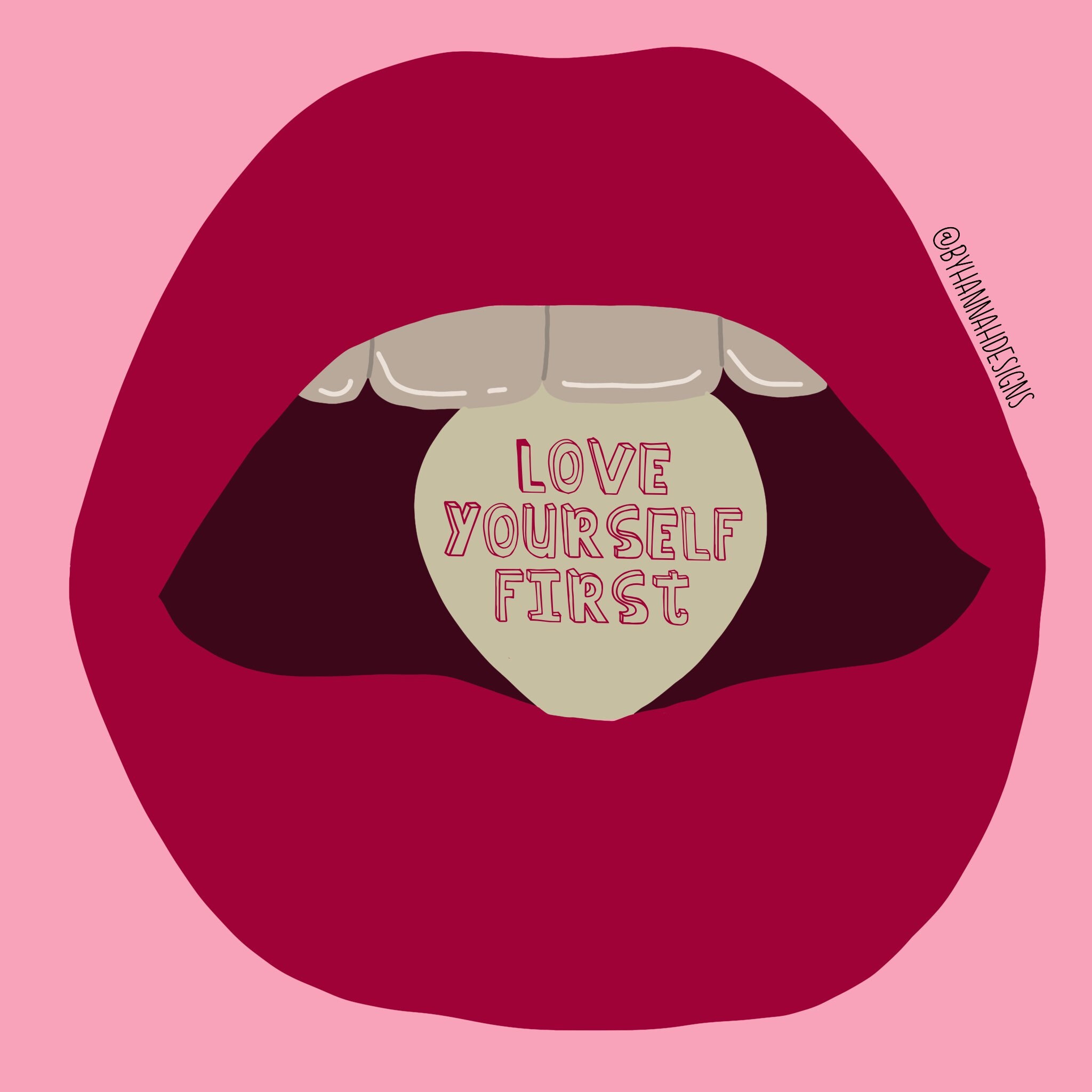 Self Love Print / Pink Wall Print / Aesthetic Wall Art / Wall Etsy