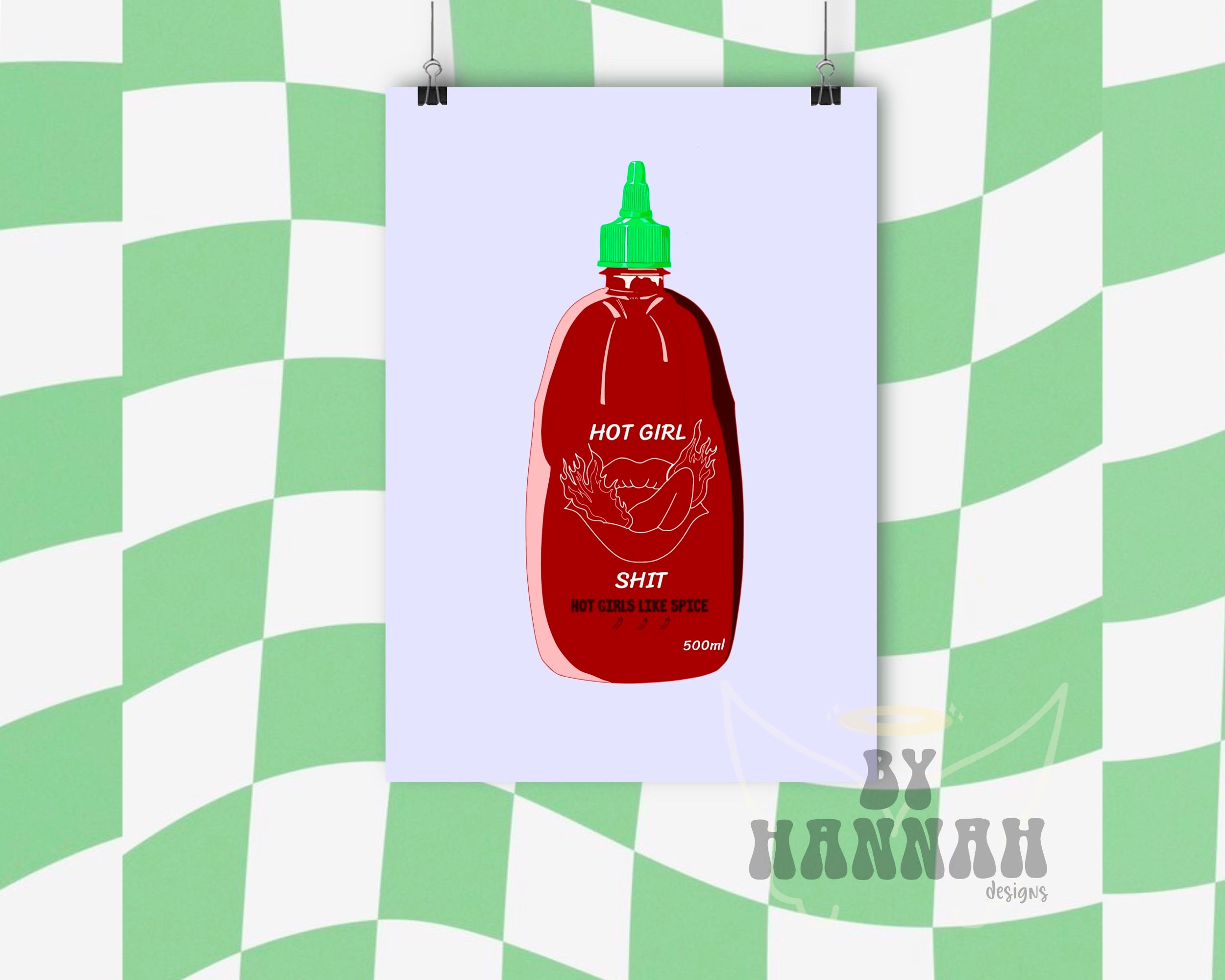 Hot Girl Sriracha Print Megan Thee Stallion Lyrics Hot Etsy