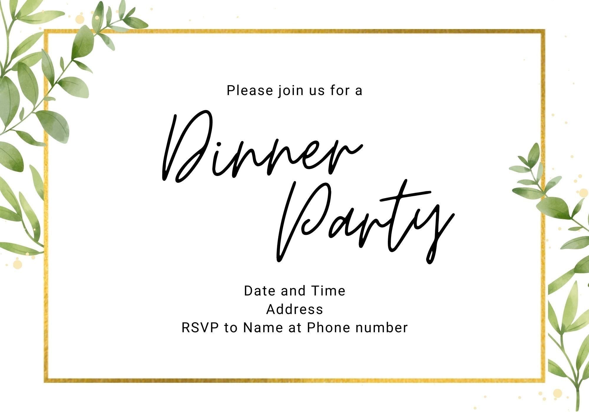 Custom Printable Dinner Party Invitation, Downloadable Dinner Party ...