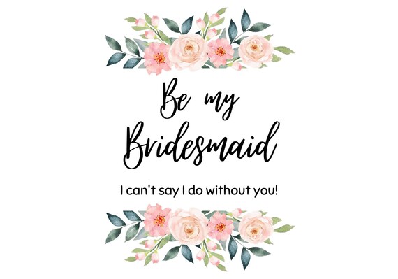 Custom Printable Bridesmaid Invitation Downloadable Be My - Etsy