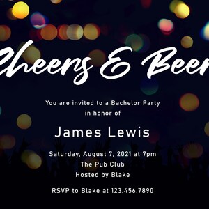 Custom Printable Bachelor Party Invitation, Downloadable Bachelor Party ...