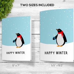 Happy Winter Greeting Card, Printable Happy Winter Greeting Card, Downloadable Happy Winter Greeting Card, Card for Winter