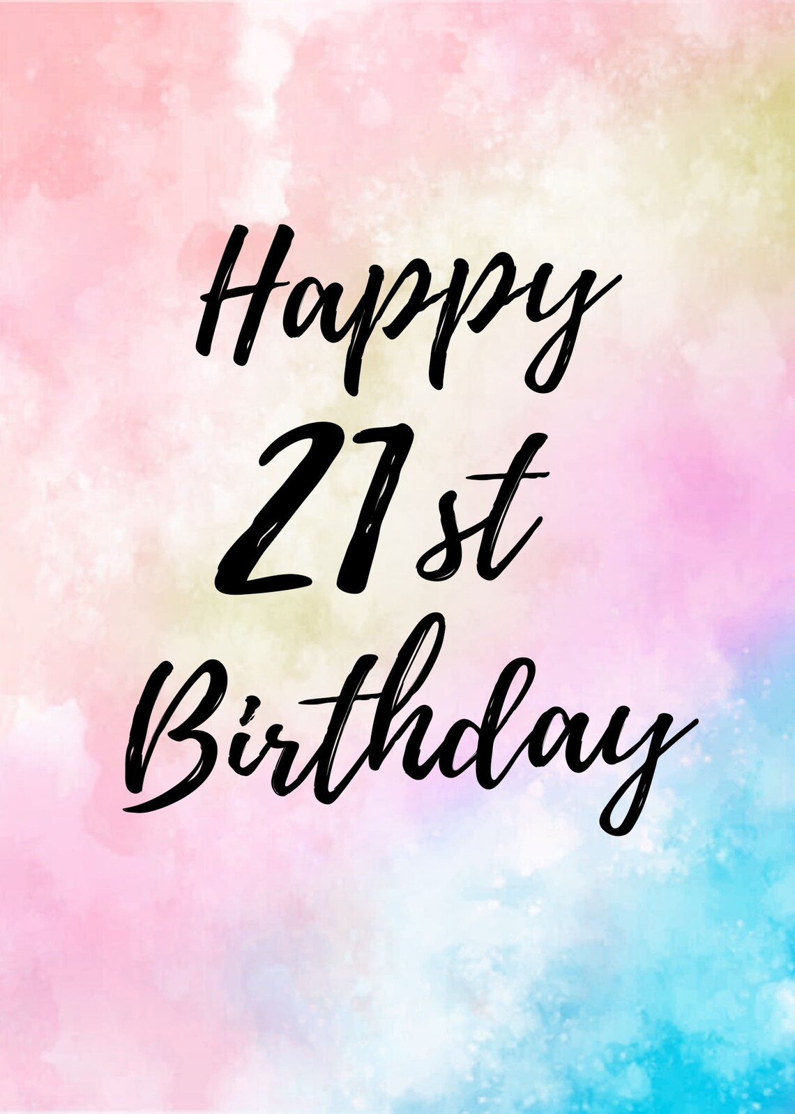 Custom Printable 21st Birthday Greeting Downloadable 21st - Etsy