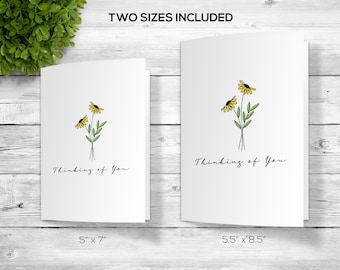 Thinking of You Greeting Card, Printable Thinking of You Greeting Card, Downloadable Thinking of You Greeting Card