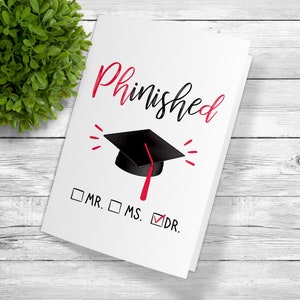 Custom Printable Phd Graduation Greeting, Downloadable Phd Graduation ...