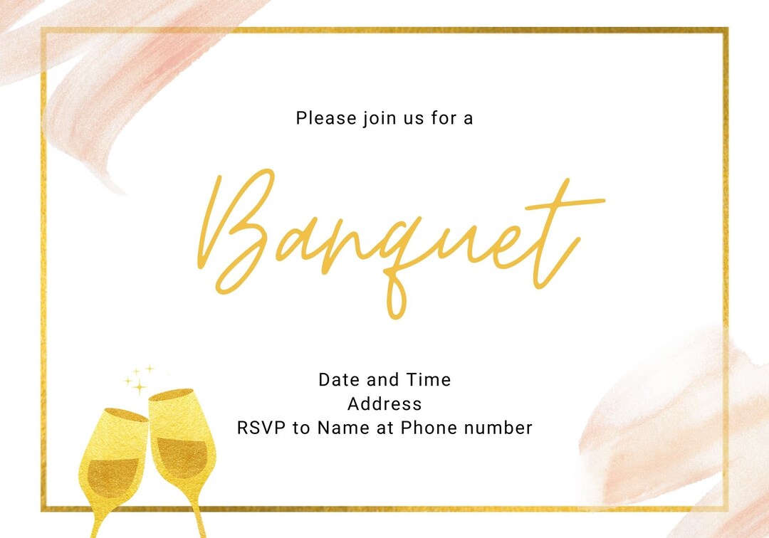 Custom Printable Banquet Invitation, Downloadable Banquet Invitation ...