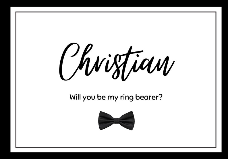 Custom Printable Ring Bearer Invitation, Downloadable Be My Ring Bearer ...