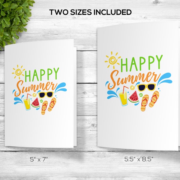 Happy Summer Greeting Card, Printable Happy Summer Greeting Card, Downloadable Happy Summer Greeting Card, Card for Summer, Card for Holiday