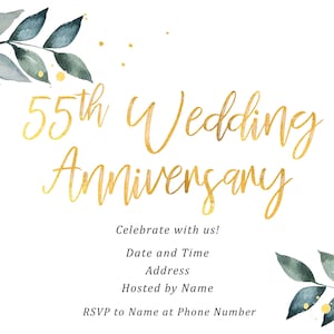 Benutzerdefinierte 55. Hochzeitstag einladung, 55. Hochzeitstag Einladung, 55. Hochzeitstag Einladung, 55. Hochzeitstag Einladung