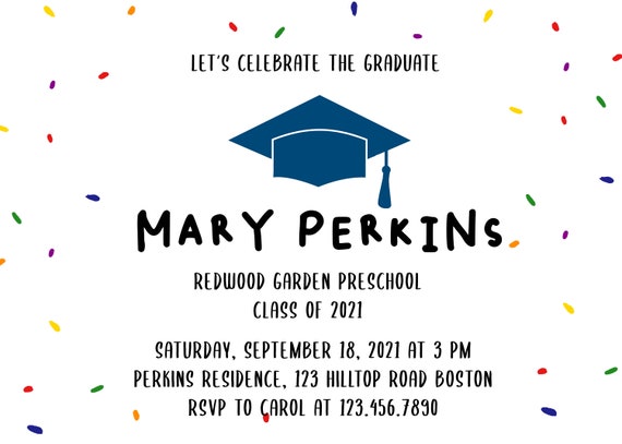 Printable Kindergarten Graduation Invitations