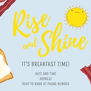 Custom Printable Breakfast Party Invitation, Downloadable Breakfast ...
