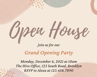 Custom Printable Open House Invitation, Downloadable Open House Invitation, Open House Printable Invitation, Open House Gift Idea