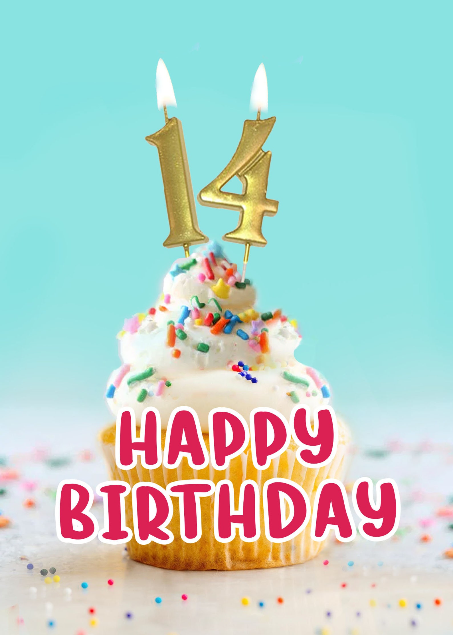 Custom Printable 14th Birthday Greeting Downloadable 14th Birthday Greeting Cards 14th 