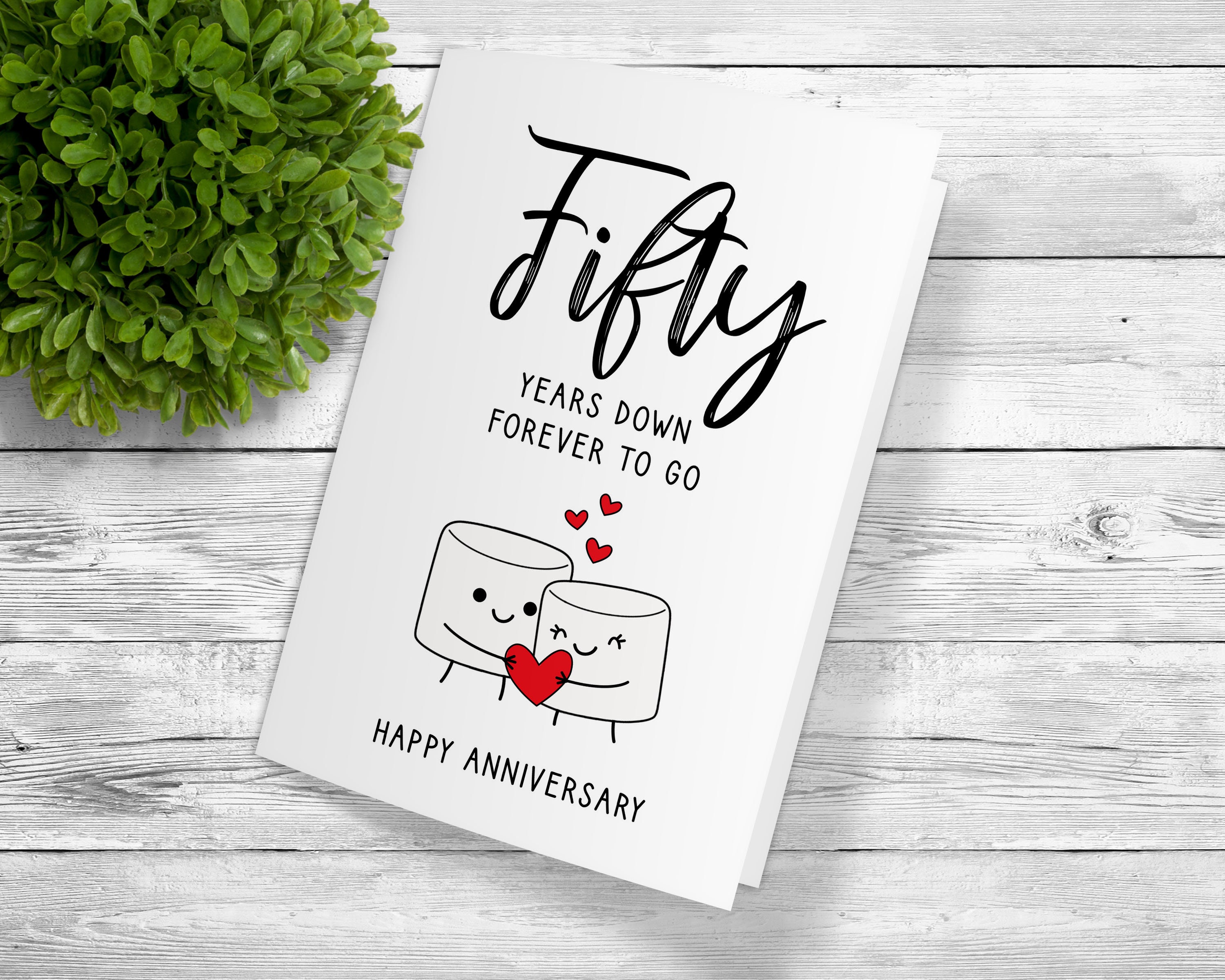 50th Anniversary Card, Printable Anniversary Card, Fiftieth Anniversary ...
