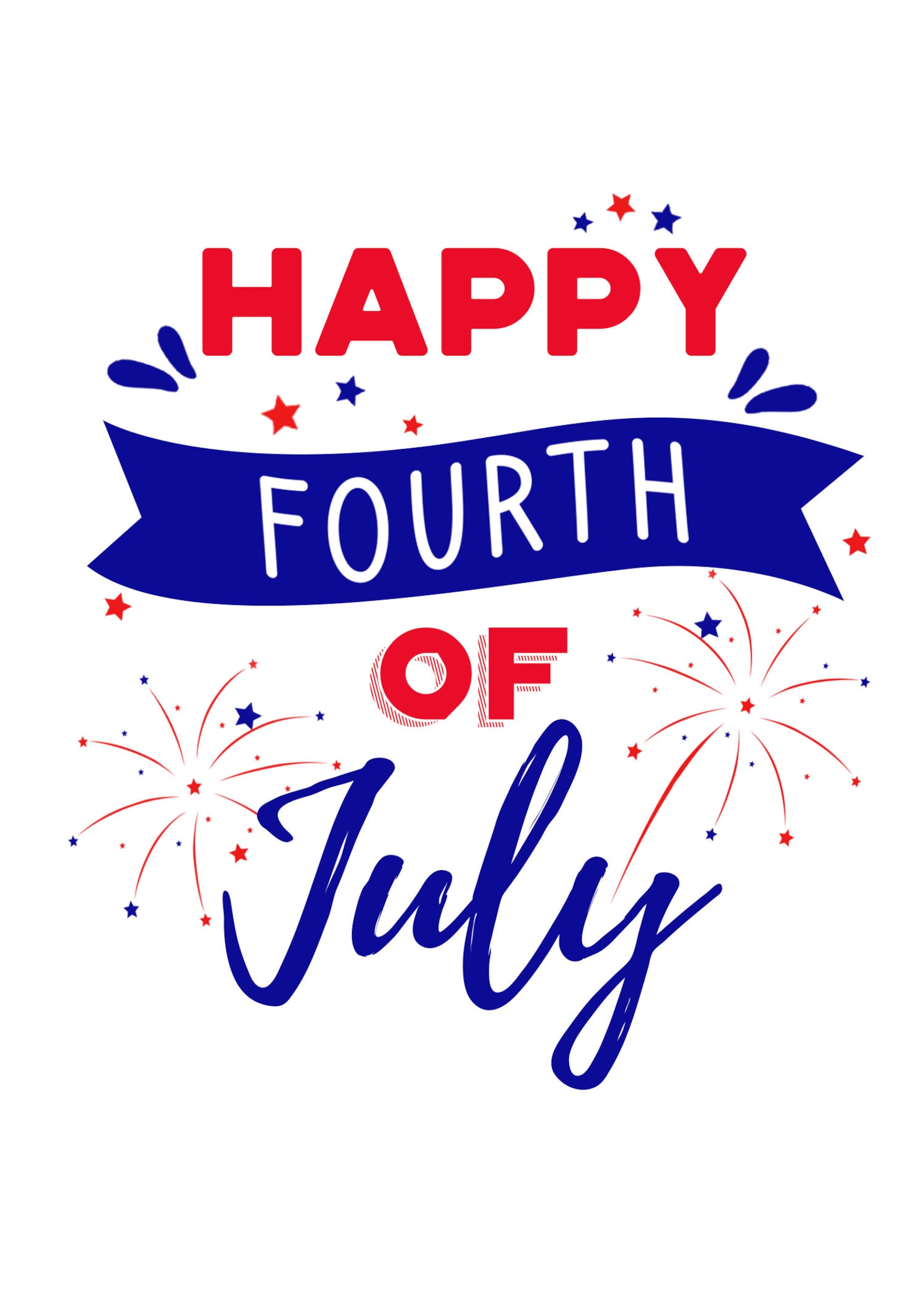 Happy 4th of July Greeting Card Printable Independence Day Etsy