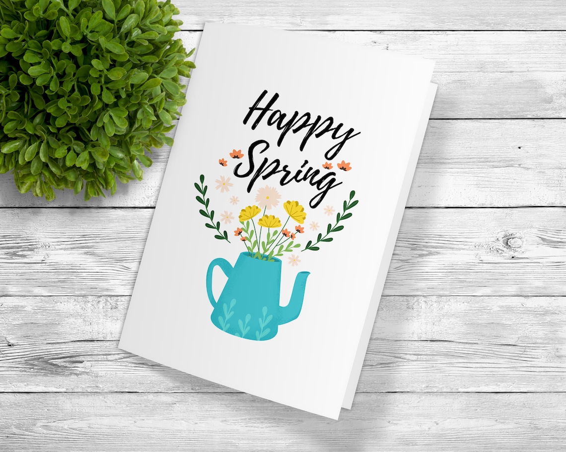 Happy Spring Greeting Card Printable Happy Spring Greeting Etsy UK