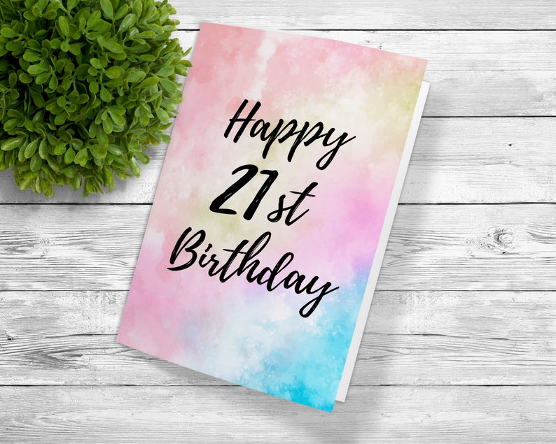 Custom Printable 21st Birthday Greeting Downloadable 21st - Etsy