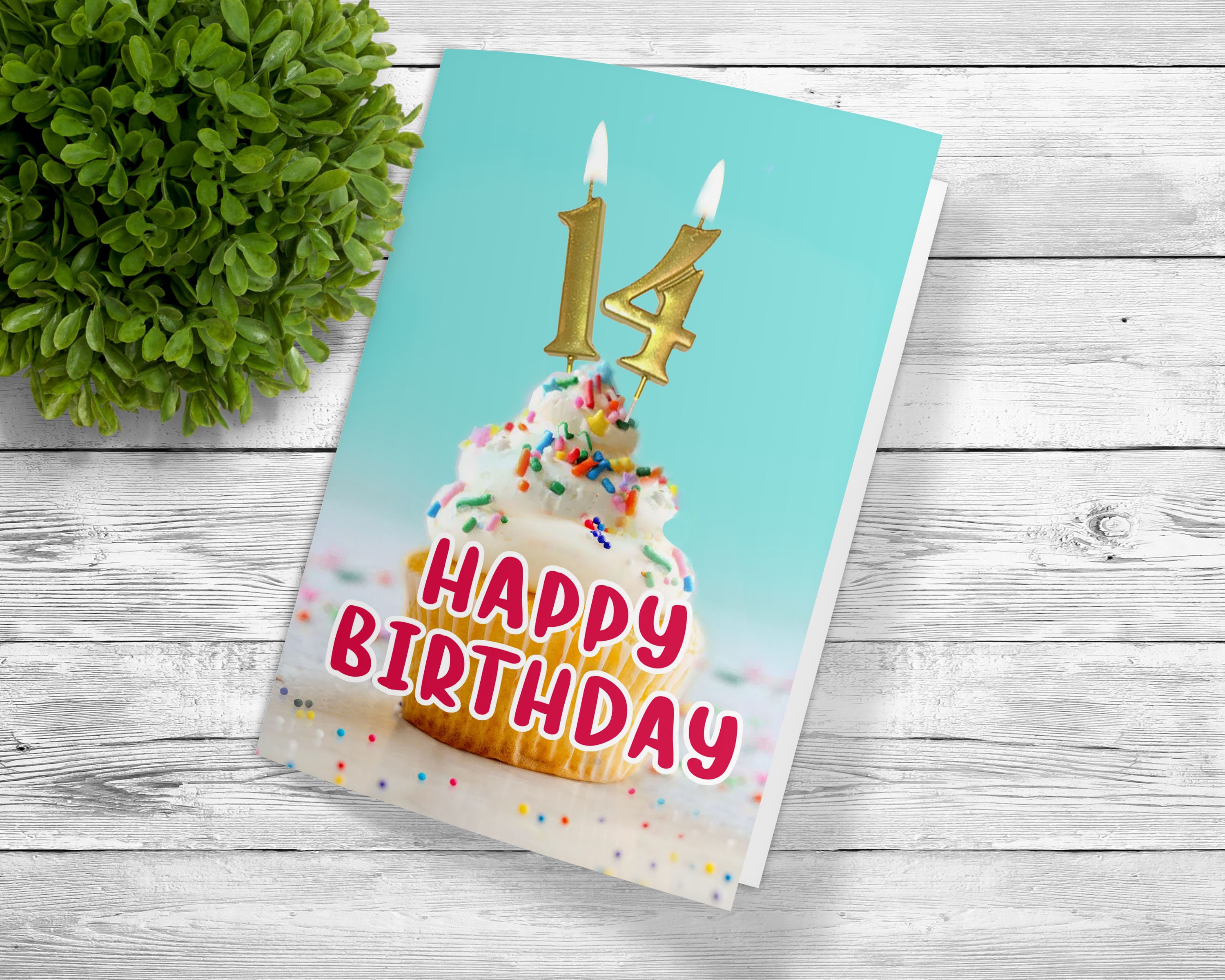 Custom Printable 14th Birthday Greeting Downloadable 14th Birthday Greeting Cards 14th 