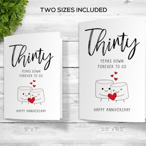 Cartão de 30º aniversário, cartão de aniversário para impressão, trigésimo aniversário, cartão de aniversário, cartão para marido, cartão para esposa