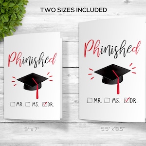 Custom Printable Phd Graduation Greeting, Downloadable Phd Graduation ...