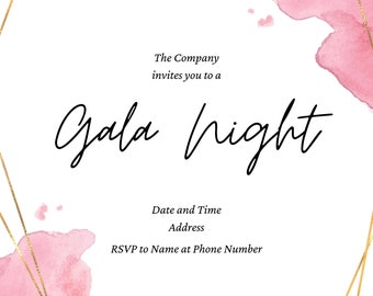 Custom Printable Gala Invitation, Downloadable Gala Invitation, Gala Printable Invitation, Gala Gift Idea