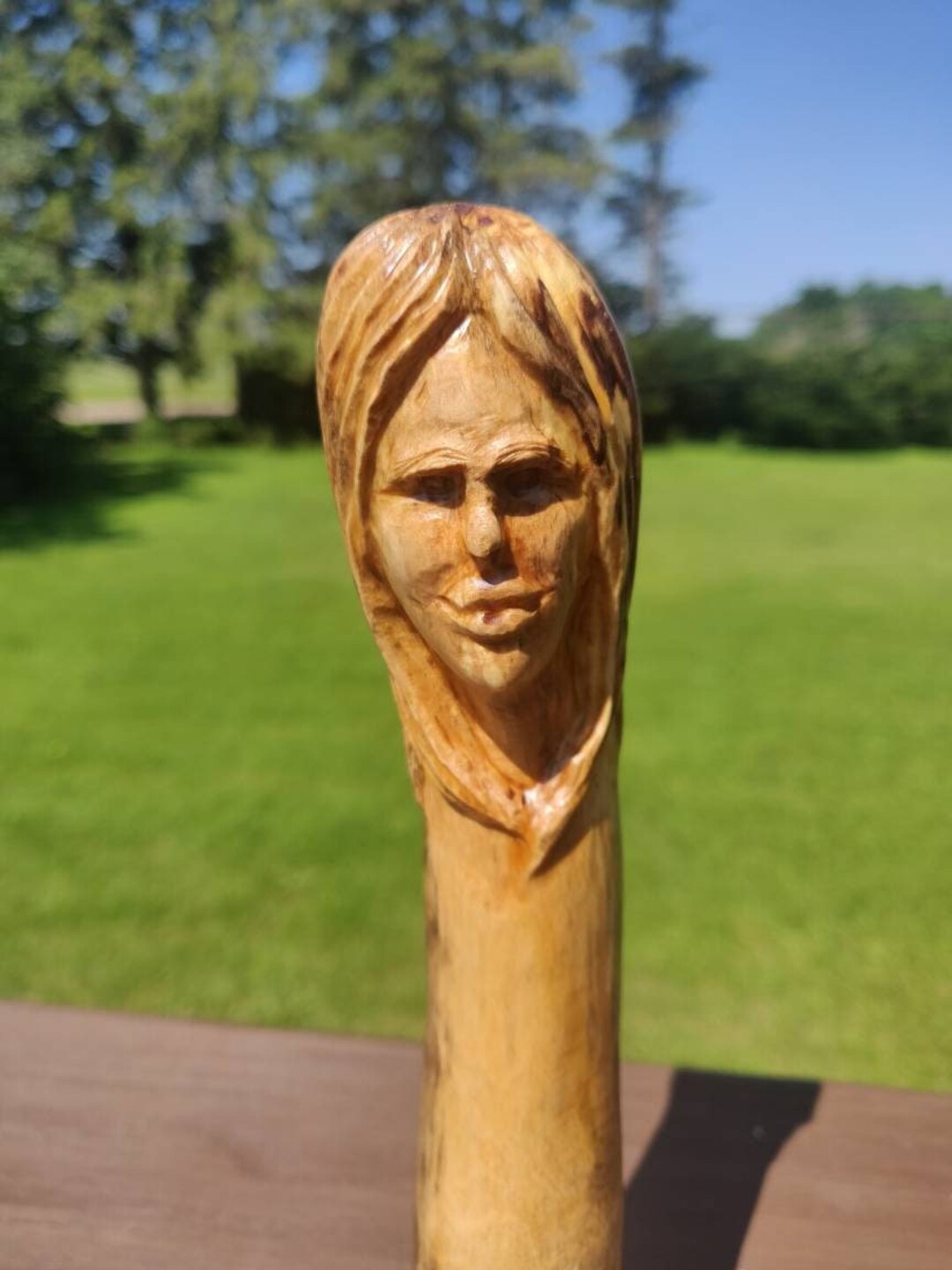 Lady Bumps Hand Carved Walking Stick Hiking Stick Unique Etsy