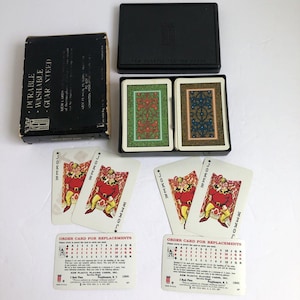 1947 KEM Arabesque dubbeldeks plastic speelkaarten compleet Jokers Bestellen