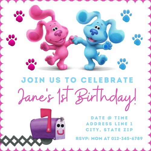Blue's Clues & You Customizable Invitation With Magenta - Etsy