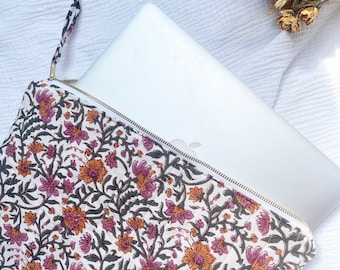 Housse MacBook en tissu indien, Housse d’ordinateur matelassée sur-mesure, Pochette ordinateur, MacBook et tablettes