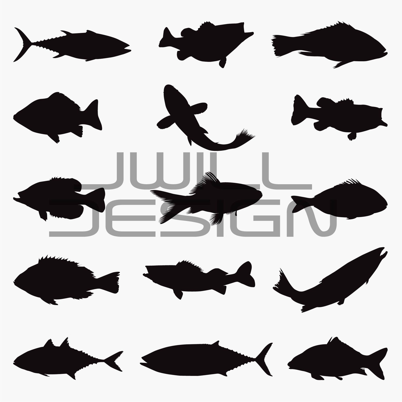 Vis Silhouet Vis Svg Zee Clipart Vissen Clipart Oceaan Etsy Belgi 