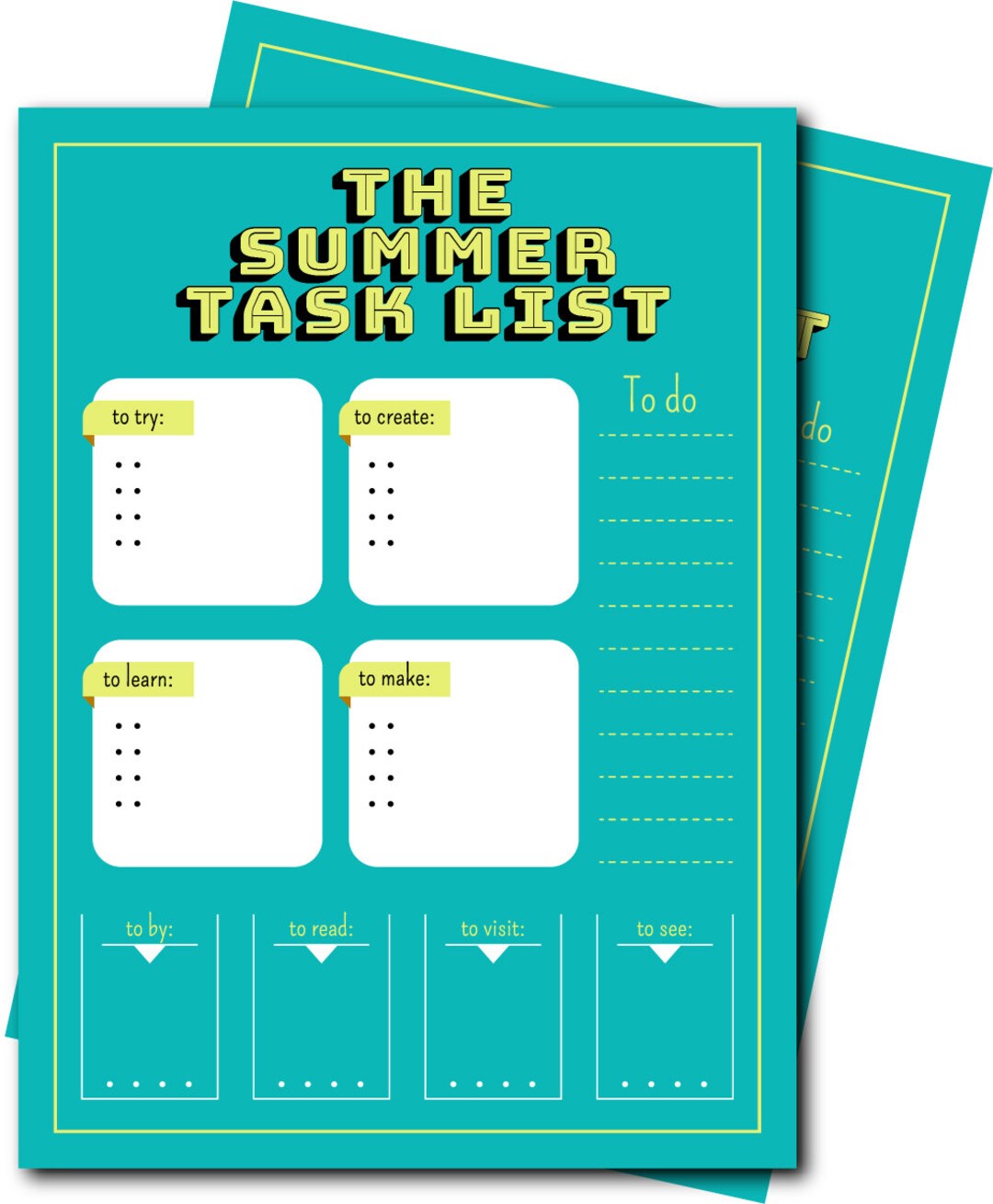 Summer Task List Printable, Personalized Things to Do Checklist for ...