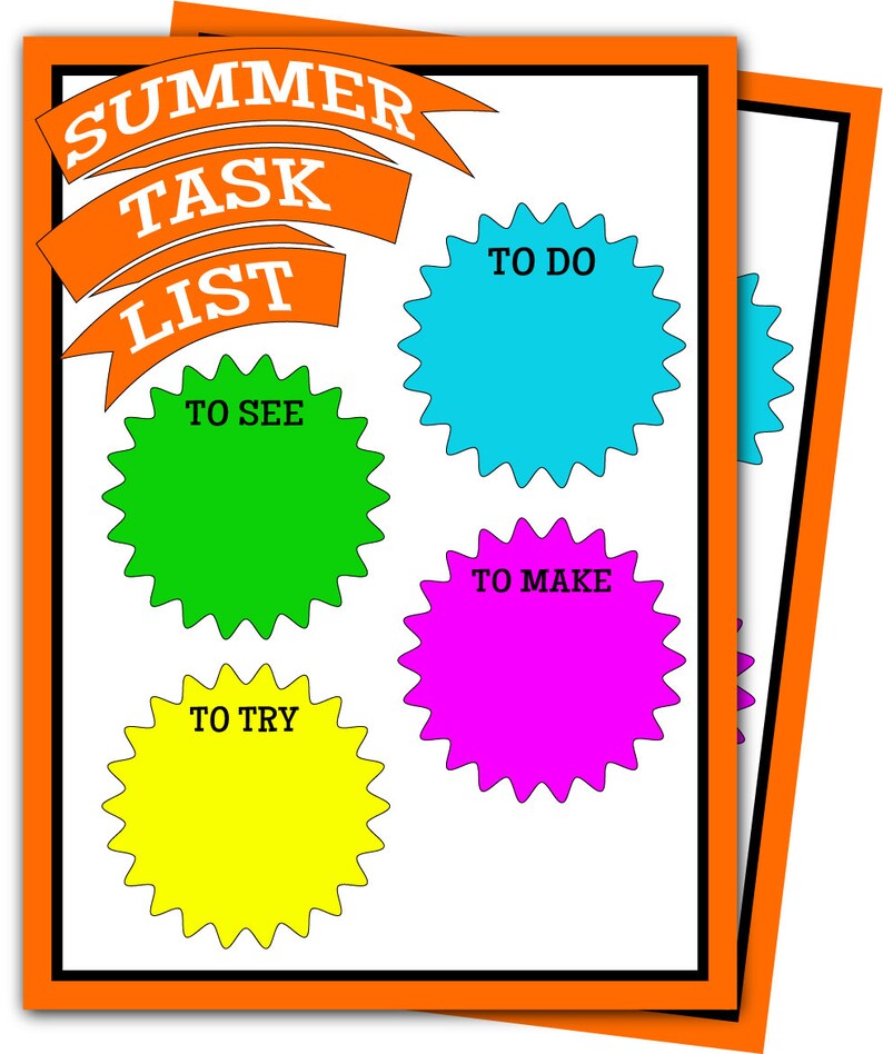 Summer Task List Printable, Personalized Things to Do Checklist for ...