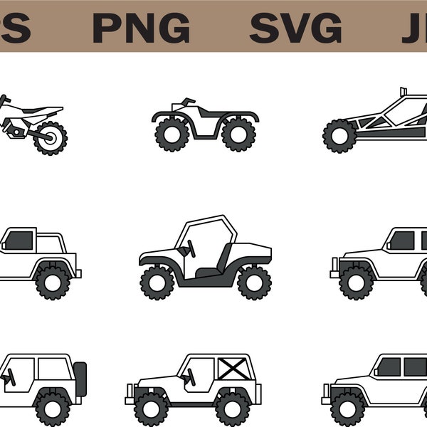 Off Road SVG. Off Road Vehicle, Off Roading Clipart, Jeep Clipart, Dune Buggy Clipart, Jeep SVG, Vehicle , Png, Svg Download, 5 Minute Craft