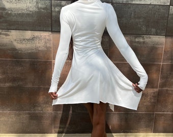 knee length dresses for ladies Modal Open-Back Bodycon Mini Dress in White - XXS