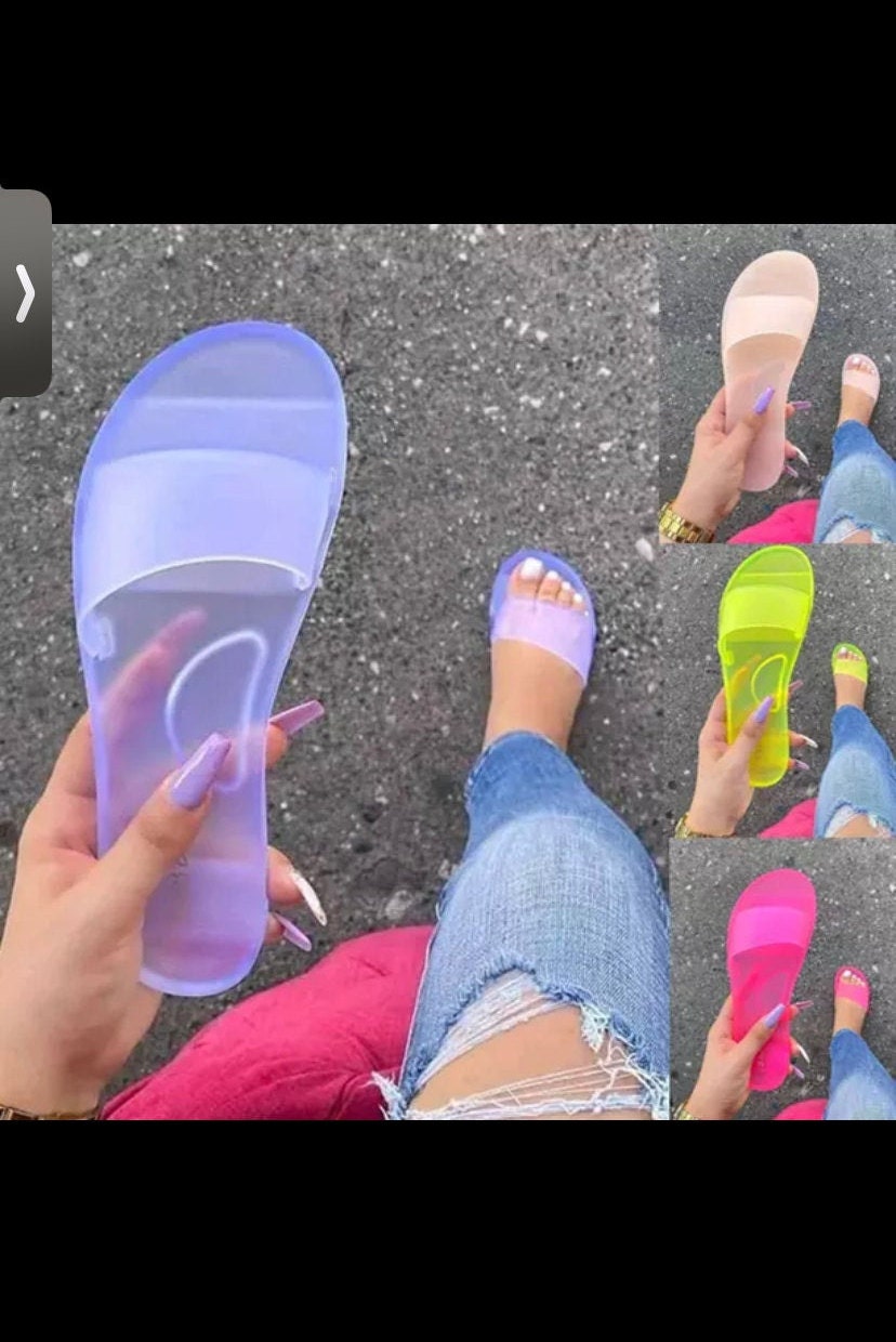 Clear jelly sandals Etsy