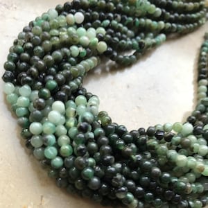 Strand Emerald 6 mm Natural Pearls Green For Necklace Bracelet #s669 New!