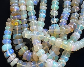 Strand of Ethiopian Opal Rondelles 3mm to 6mm Gemstone in a Graduated Pattern #ä238 Gemstone Beads for Necklace Bracelet NEW!!