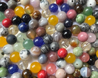 Mix Halbedelsteine  8mm  Multicolor Perlen  Für Kette Armband #m258 Neu!!!