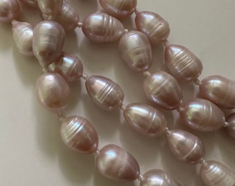 Strang 44CM Süßwasserperlen Oval Perlen  10~11 mm rosa Zuchtperlen #s278 Neu!!
