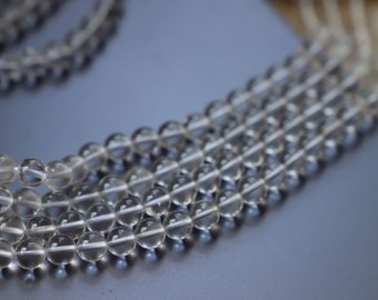 Strang Bergkristall 8 mm kristallklar #s231 Edelstein Perlen Kette Armband