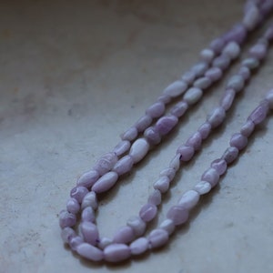 Strand natural kunzite nuggets gemstone pearl necklace bracelet #e447