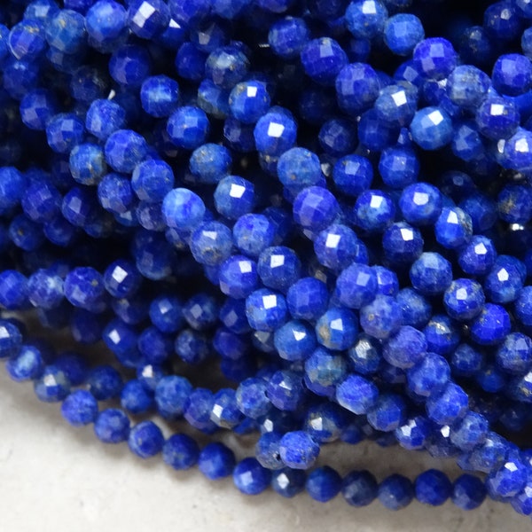 Strang  Lapislazuli  Blau 3mm Edelstein Perlen Kette Armband Lapis #e701