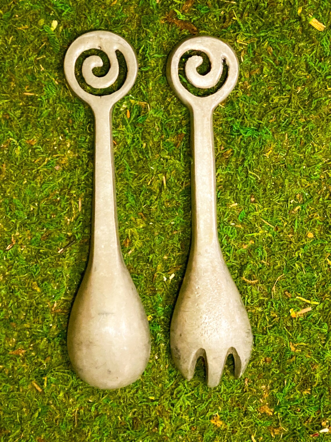 Vintage Pewter Serving Utensils Etsy