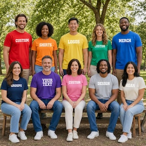 Custom Printed Unisex Cotton T-Shirts, Longer Length, Shirts for Photos, Logos, Custom Text, Crafting or Custom Designs, Bella Canvas 3001
