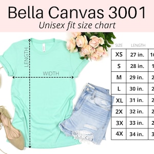 Bella Canvas Custom Printed 3001CVC Unisex Cotton Blend T-Shirts, Longer Length, Logo Shirts, Family Trip Shirts Bild 10