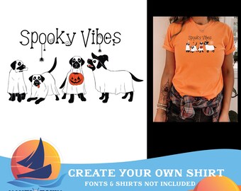 Halloween Black Lab Dog Ghost PNG Graphic for Sublimation and DIY Shirt Print, DTG Printing, Sublimation