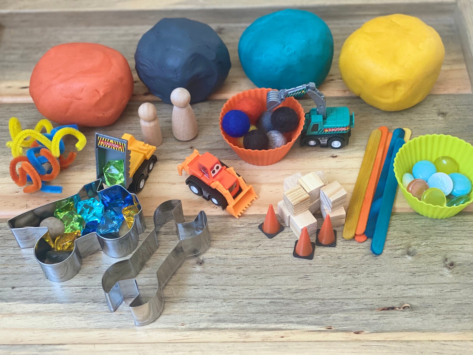 Construction Play Dough Bin Play Dough Kit Play Dough Kits Etsy