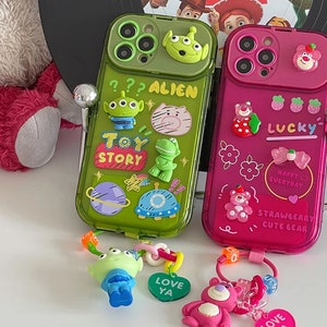 Disney Toy Story Strawberry Bear Phone Case With 3D Doll for iPhone 15/ 14/ 13/ 12/ 11/ X/ XS/ XR
