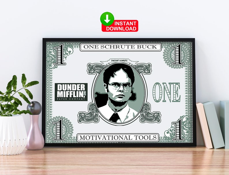 Schrute Bucks A Motivational Tool The Office Us Dunder Mifflin Michael Scott Digital Download image 1